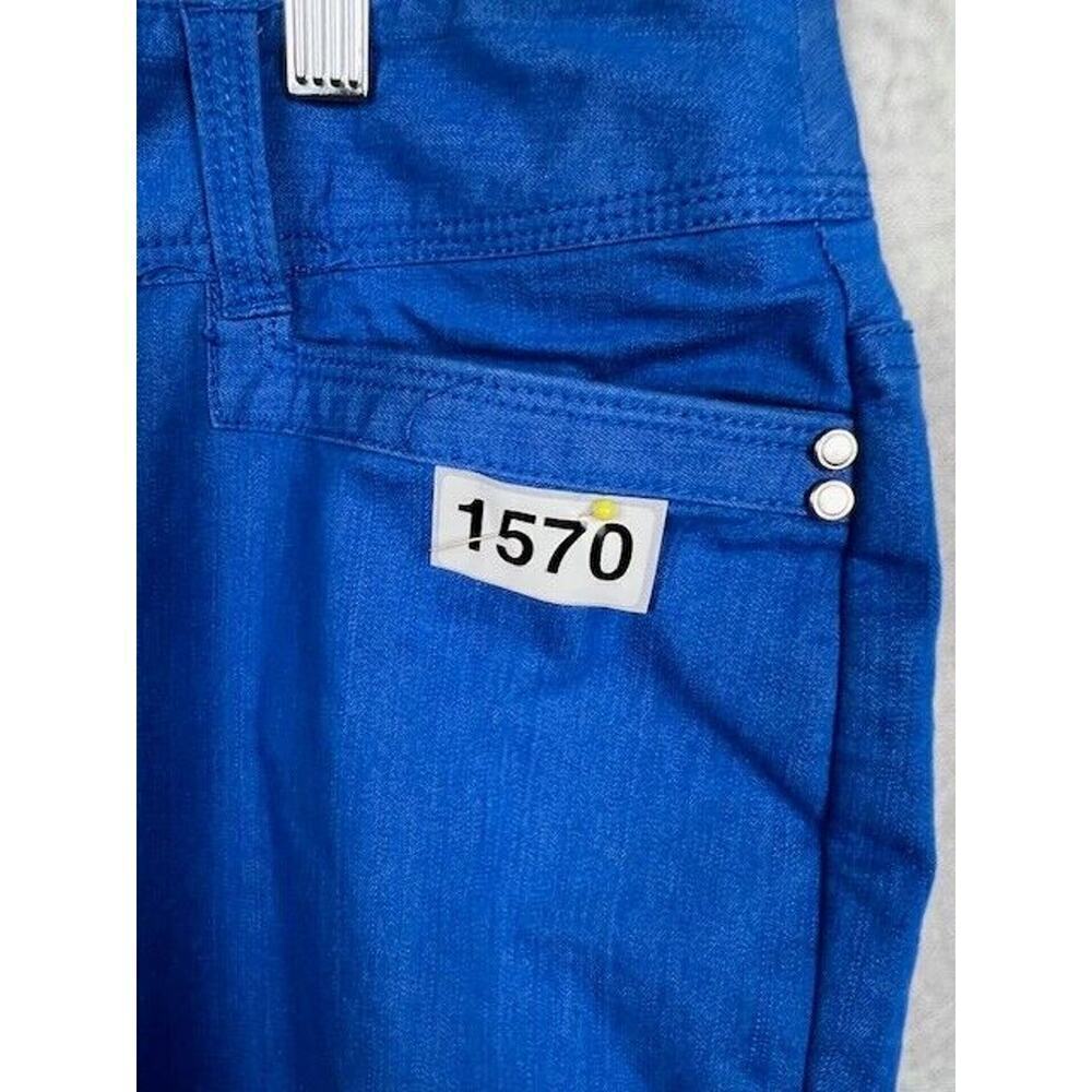 Larry Levine Women's Size 14 Double Snap Straight Leg Blue Jeans - Picture 9 of 9